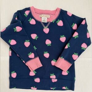 The Beaufort Bonnet Company Navy and Pink Strawberry Sweatshirt